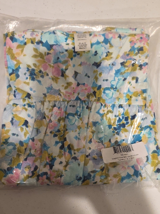 Dresses & Skirts - Floral Strapless Summer Dress in Pastel Blue & Pink
